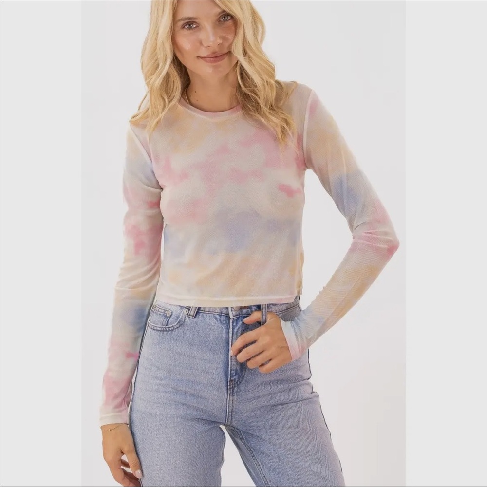 Pastel Tie-Dye Long Sleeve Tee - Picture 5 of 7